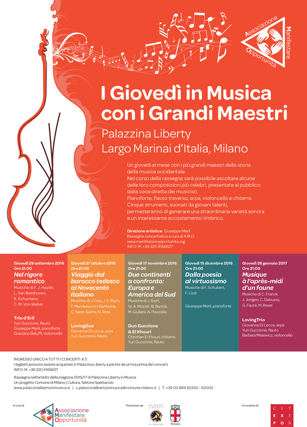 Rassegna concertistica "I giovedì in musica con i Grandi Maestri" - Palazzina Liberty (Milano)